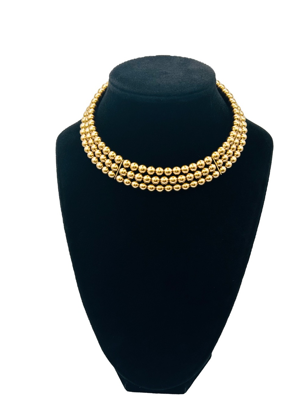 Vintage Christina Collection Triple-Strand Bronze Pearl Choker